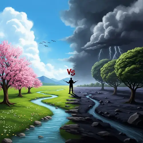 Mental Health vs Depression: A Visual Battle of Serenity and Storm
