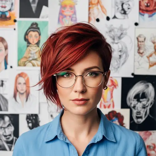 Creative Writer with Green Eyes | Red-Haired Caucasian Woman