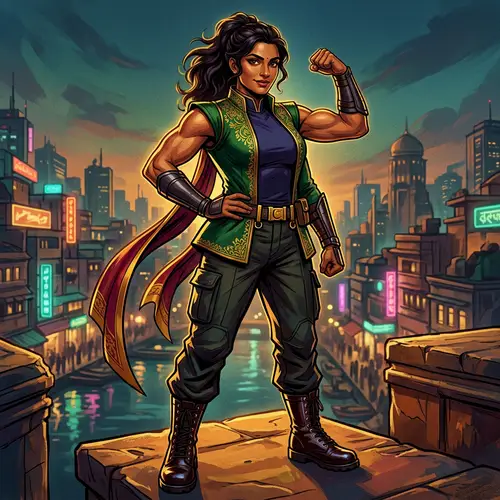 Empowering South Asian Woman | Bold & Vibrant Digital Painting