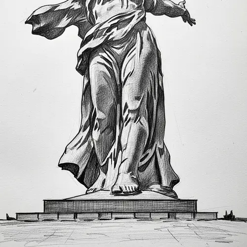 Motherland Calls Monument Base Sketch | Volgograd Landmark
