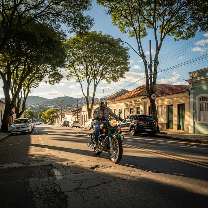 Royal Enfield Classic 350 Motorcycle in Jundiaí, São Paulo Streets