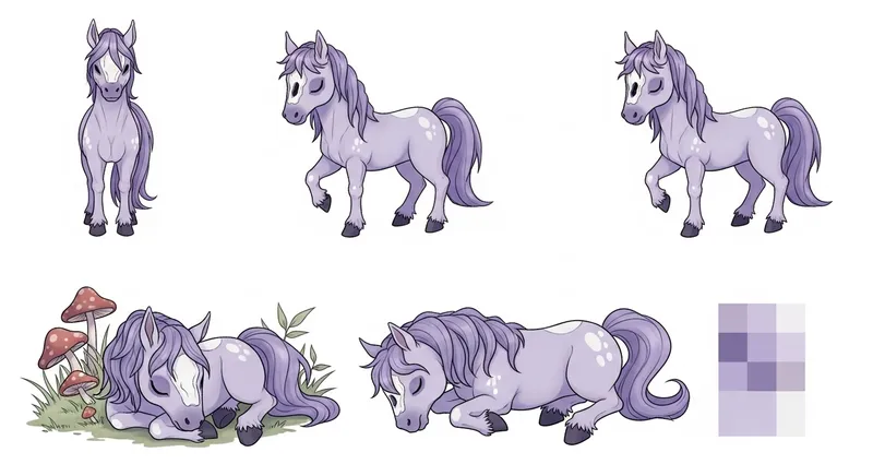 Cute Undead Horse Reference Sheet | Full Body Proportions