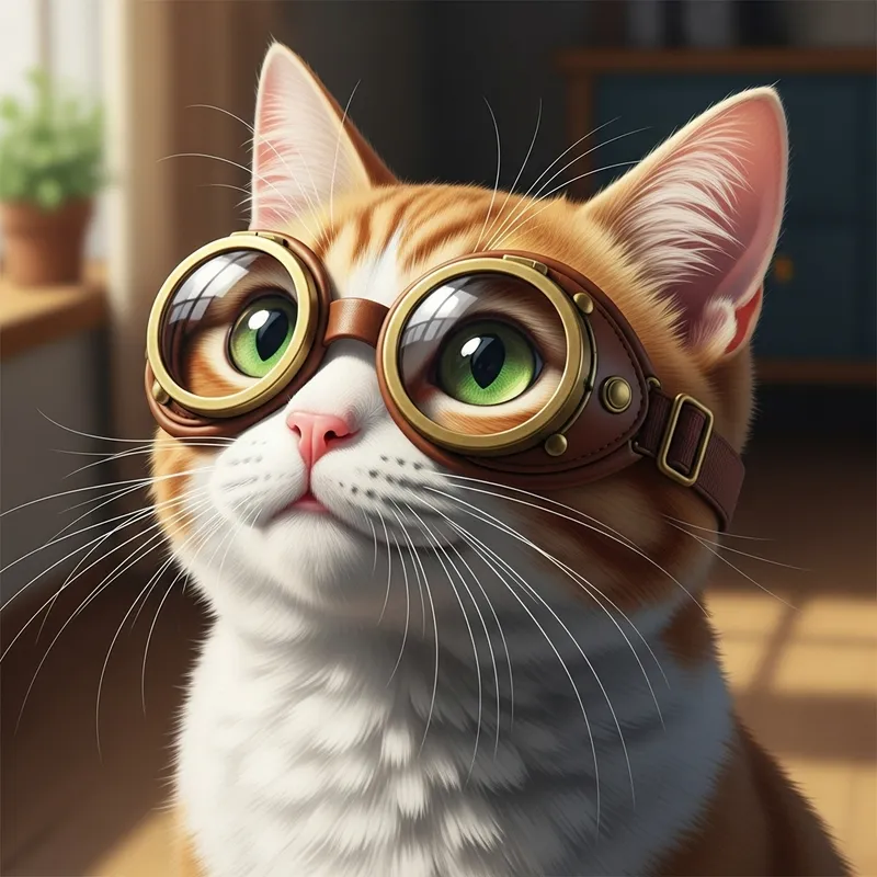 Cute Cat Wearing Goggles
