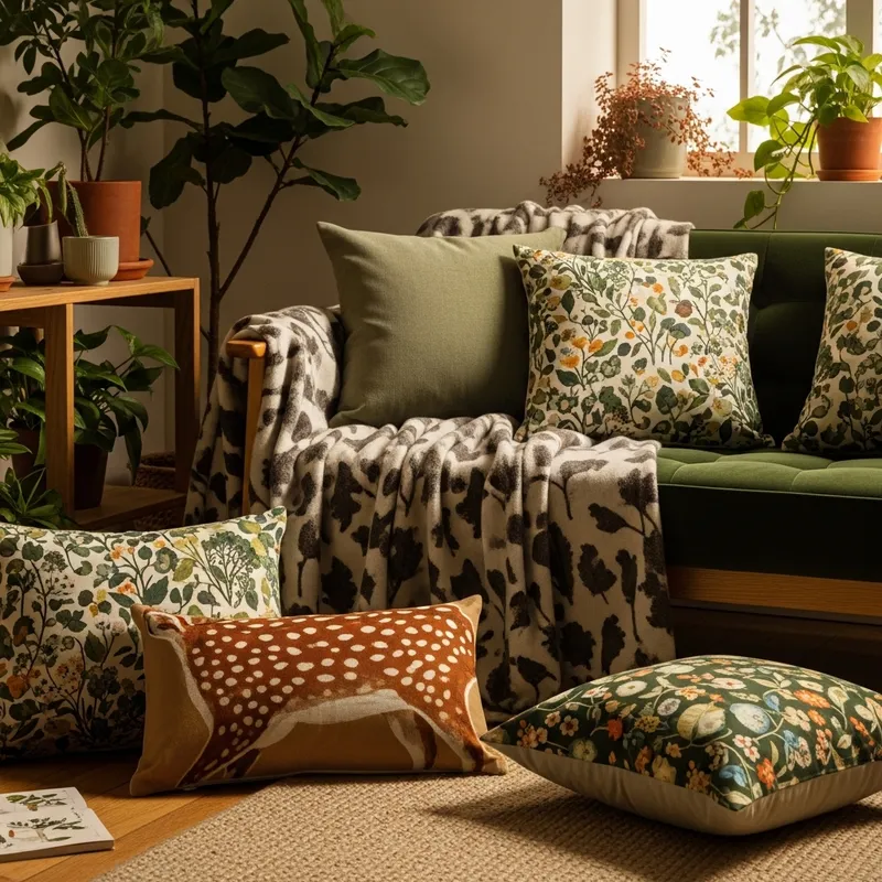 Elevate Your Space with Nature-Inspired Cushions and Throws
