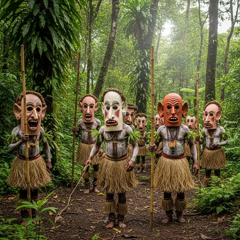 Asaro Tribe Dance in Papua New Guinea