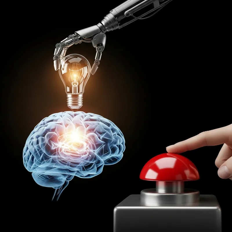 Light Bulb Inserted into Brain | Surreal Concept Light Bulb Inserted into Brain | Surreal Concept
