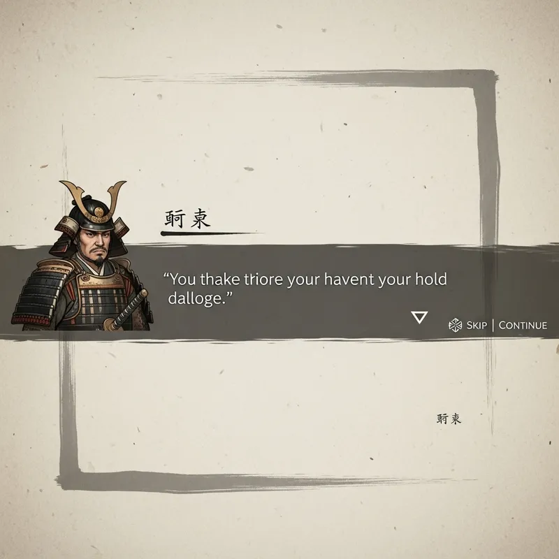 Minimalist Samurai & Swordsman Dialogues in Unity Game