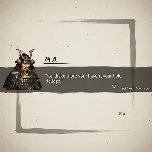 Samurai & Swordsman Game Dialogue Interface in Old Japan