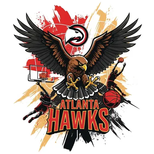 Atlanta Hawks Poster | Custom Basketball Team Art