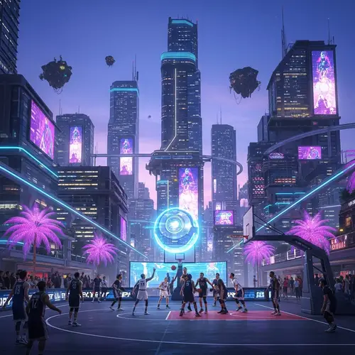 Futuristic Basketball City | Skyline Dreams Unfold