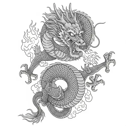 Chinese Style Dragon Tattoo Design | Intricate & Fearsome