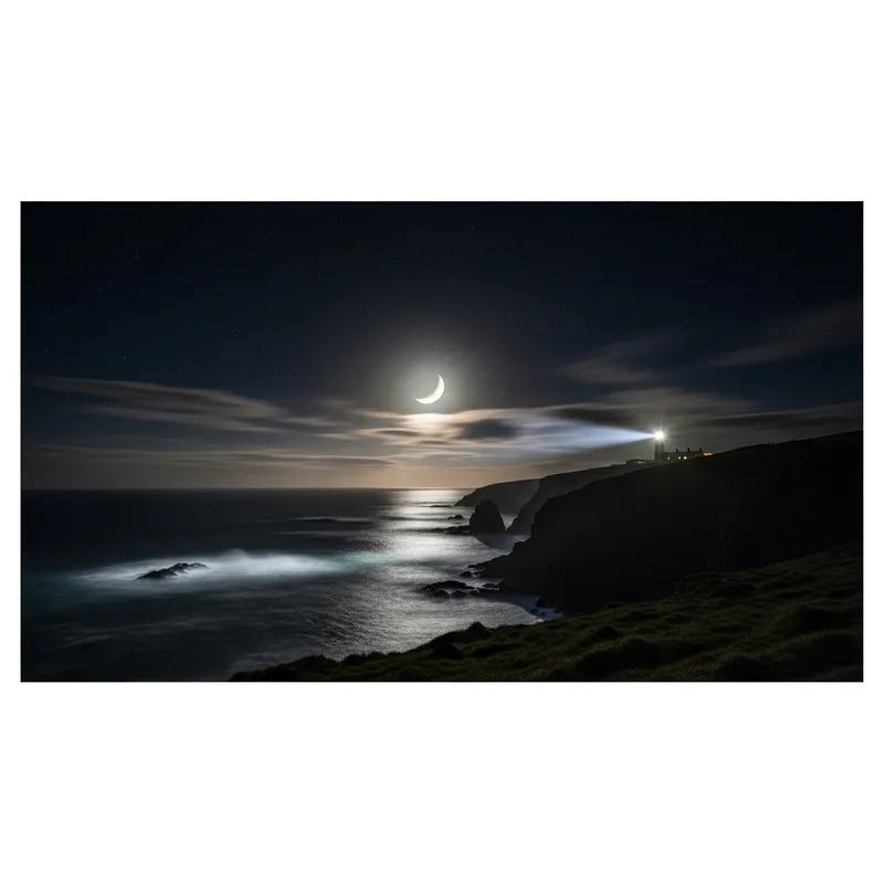 Irish Coast Under Night Sky: A Dramatic Landscape