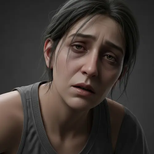 Signs of Fatigue in Middle-Eastern Individual - Close-up Image