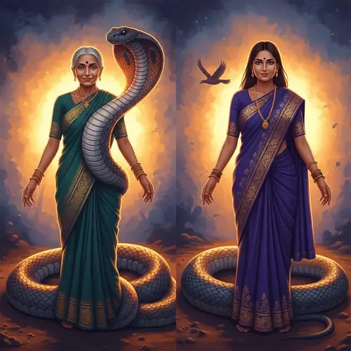 South Asian Woman Transformed: Mystical Serpent Goddess