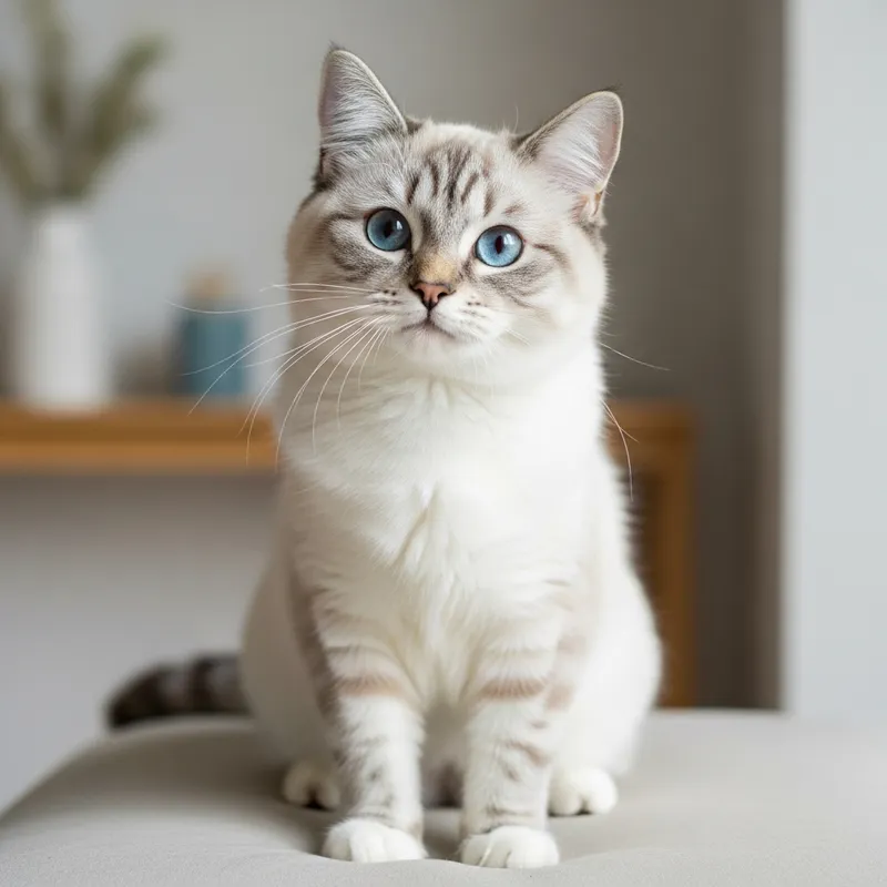 Cute Cat Resting | Whites, Grays, Playful Blue Eyes