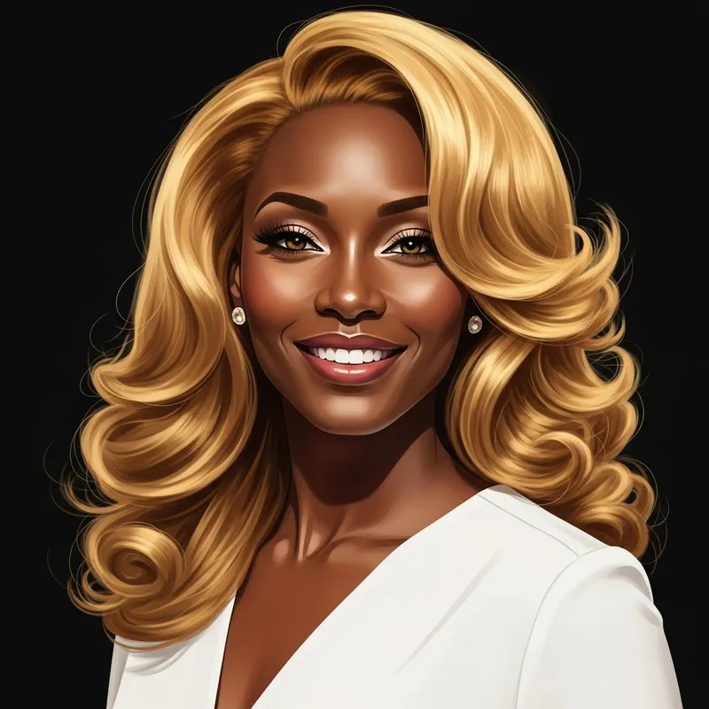 Dark Skin Woman with Golden Hair: A Portrait of Beauty