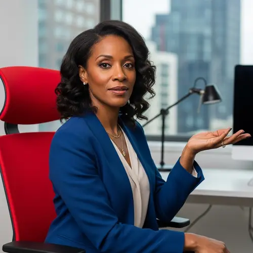 African Woman in 40s Reaching Out - Profound Presence