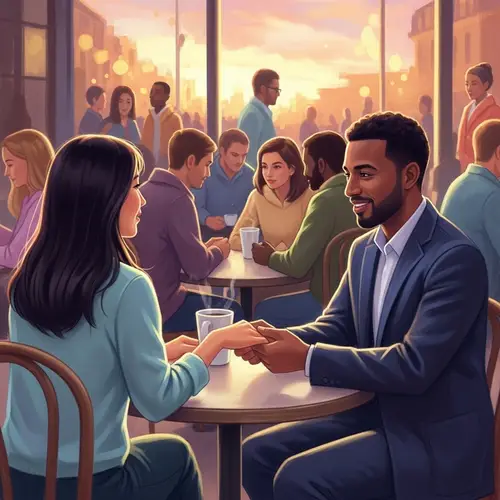 Heartwarming Illustration of a Multiethnic Couple in Love