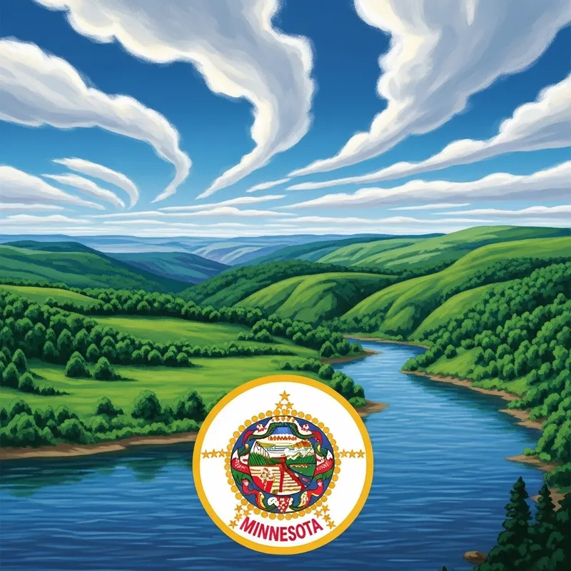 Contemporary Minnesota Flag Redesign Featuring Sky, Land, and Water Contemporary Minnesota Flag Redesign Featuring Sky, Land, and Water
