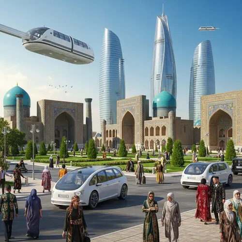 Futuristic Samarkand in 2050: Blending Tradition with Technology