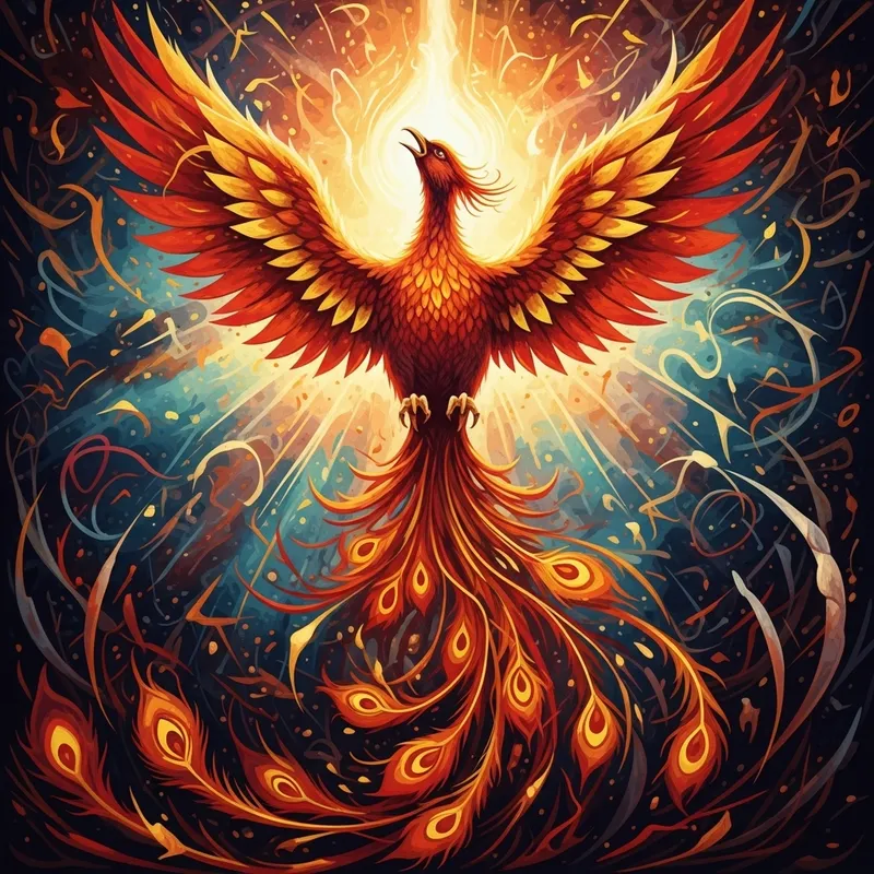 Phoenix Rising Abstract Art: Visual Interpretation & Depth