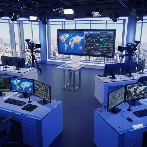 News Anchor Background: Modern Newsroom Setup