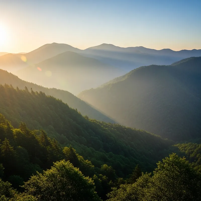 Serene Sunrise in Green Mountain Scenery