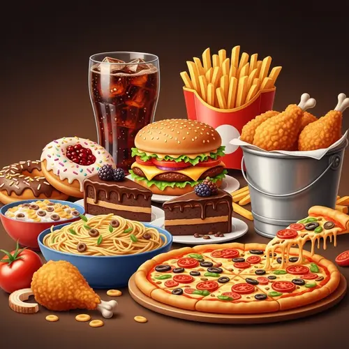 Foods Not to Eat for Weight Loss - Tempting Yet Unhealthy Illustration