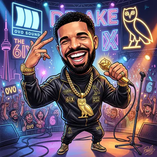 Funny Drake Caricature Art