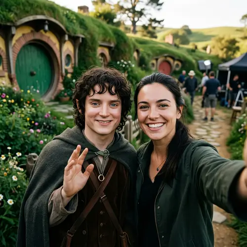 Epic Selfie with Elijah Wood at Hobbiton