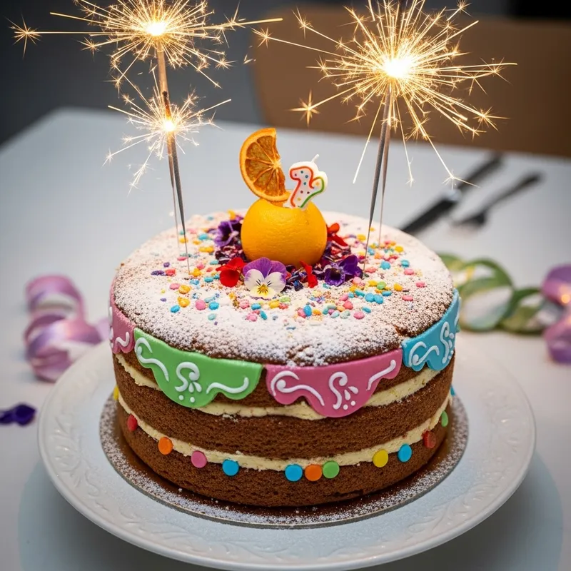 Delicious Multi-Layered Birthday Cake with Edible Flowers