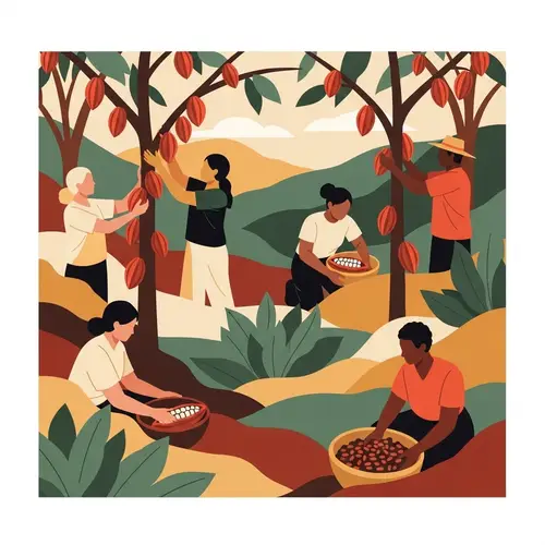 Abstract Representation of a Cocoa Harvest