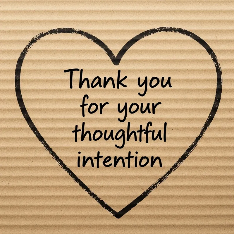 Hand-Written Thank You Note on Cardboard