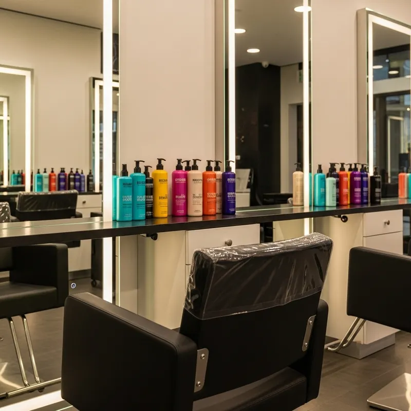 Modern Beauty Salon Barber Chair with Backlight & Mirrors