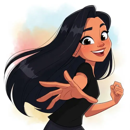 Playful Hispanic Girl Cartoon Character Illustration