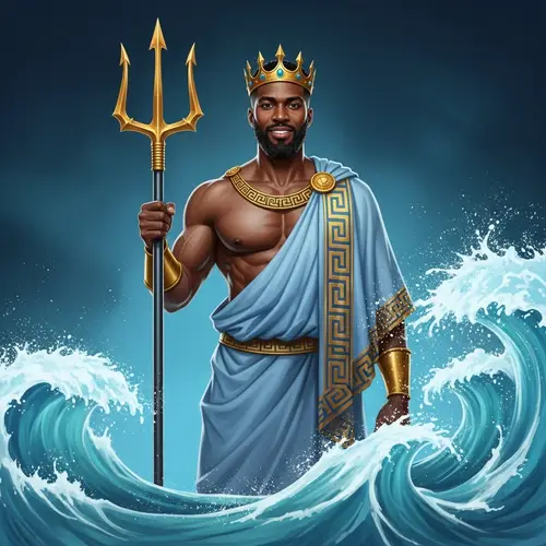 Poseidon: Greek God of the Sea - Majestic African Portrayal