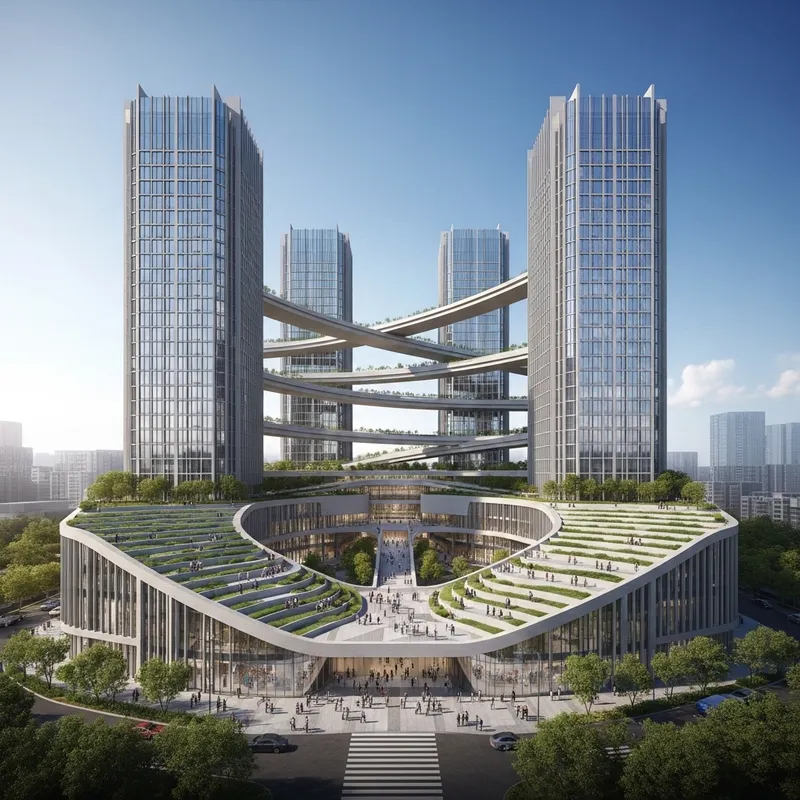 Terraced Oasis School of Performing Arts | Interconnected Twin Towers Design Terraced Oasis School of Performing Arts | Interconnected Twin Towers Design