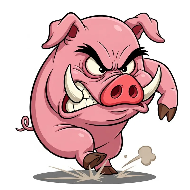 Angry Pig Cartoon | Stomping Hooves | Fun Illustration