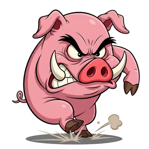 Angry Pink Pig Cartoon | Stomping Hooves | Fun Pig Character