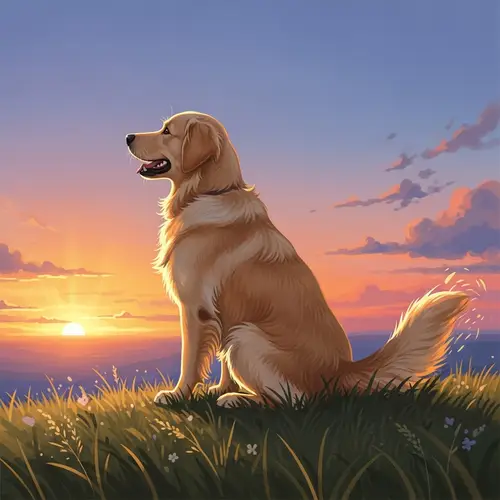 Medium-sized Golden Retriever Enjoying Sunset | Website