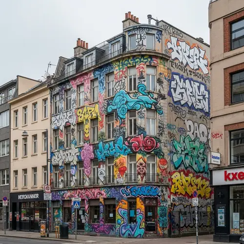 Colorful Graffiti Art Adorning Urban Building