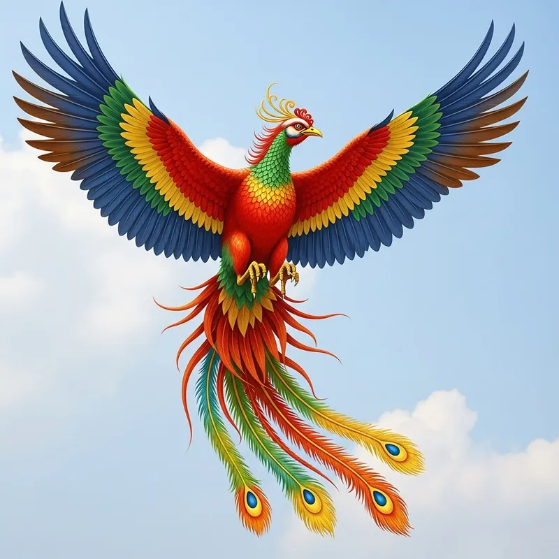 Graceful Chinese Phoenix Soaring High