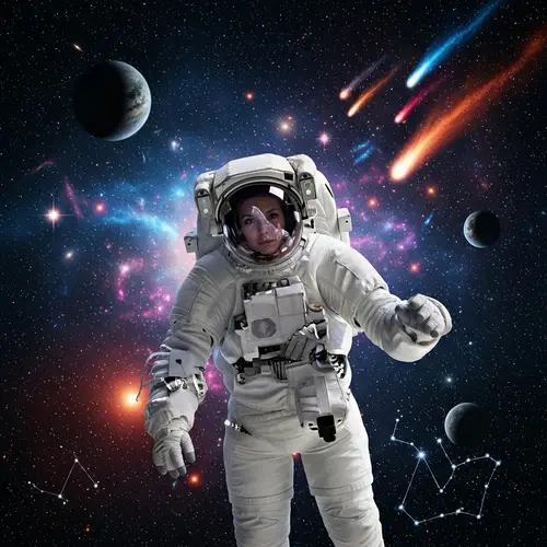 Female Astronaut Exploring Cosmic Expanse | Space Adventure