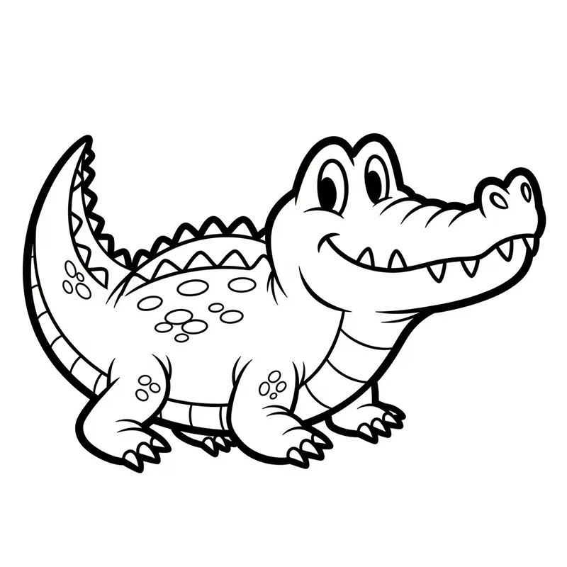 Adorable Crocodile Coloring Page for Little Kids