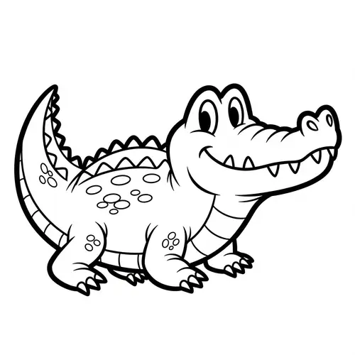 Playful Crocodile Cartoon Illustration for Kids