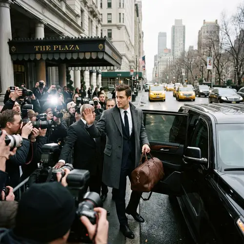 Celebrity Leaving Luxury Hotel in NYC