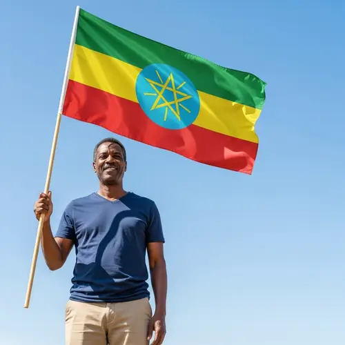 Proud Black Man with Ethiopian Flag | Heartwarming Image
