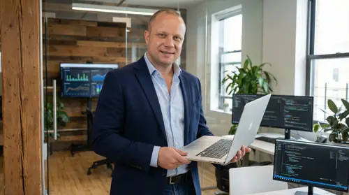 Modern Tech Entrepreneur in Smart Casual Attire