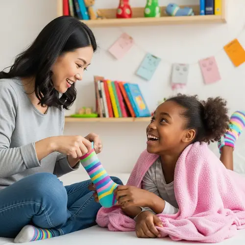 Joyful Asian Mother & Black Daughter Morning Routine Image