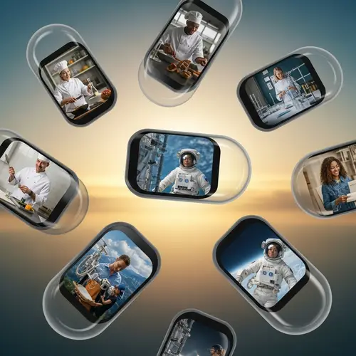 Dynamic Video Capsules: Chef, Science Experiment, Black Female Astronaut